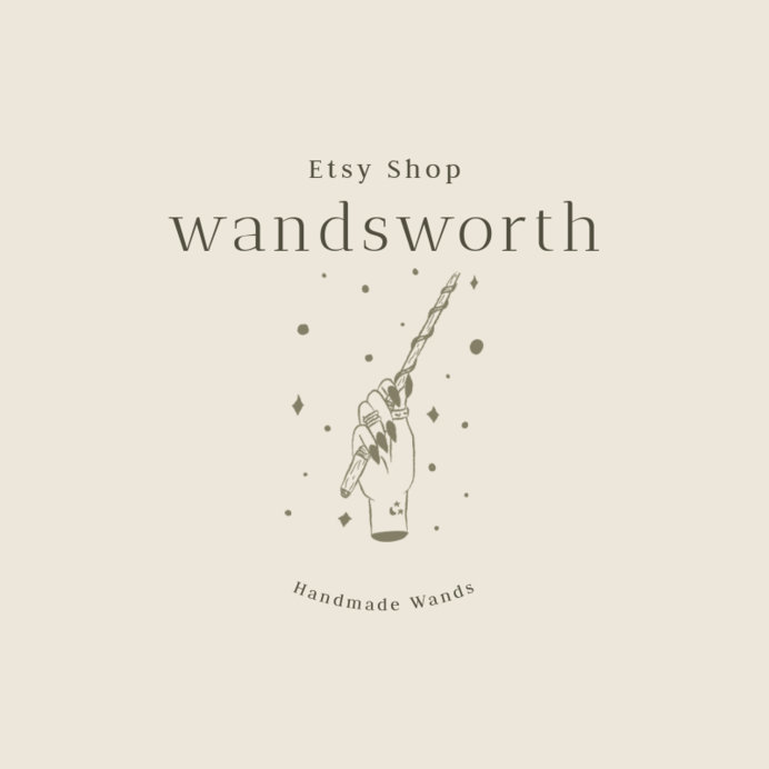 Placeit - Witchy Logo Maker with a Hand Holding a Wand Illustration
