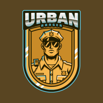 Gaming Logo Maker Featuring a Fearless Policeman Bust 2770k