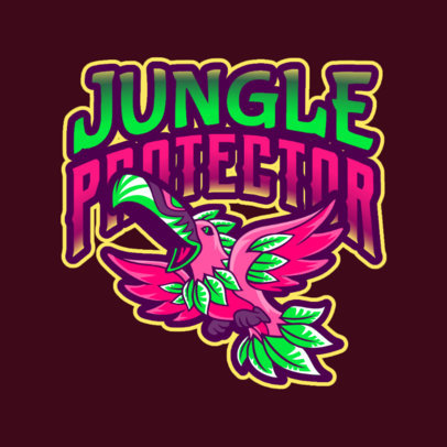 Gaming Logo Maker Featuring a Flying Fantasy Toucan