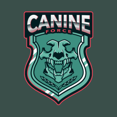 Gaming Logo Maker with a Fierce Canine Police Force Badge 2770n