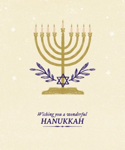 T-Shirt Design Maker of a Hanukkah Celebration with a Menorah Illustration