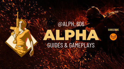 YouTube Banner Maker for a PUBG Channel with Tutorials 1735l 2063