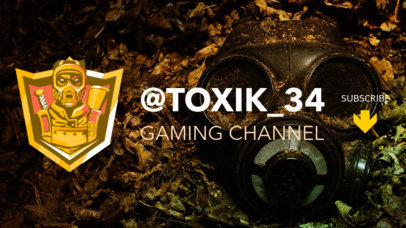 PUBG Inspired YouTube Banner Template Featuring a Masked Soldier 1982k-2063