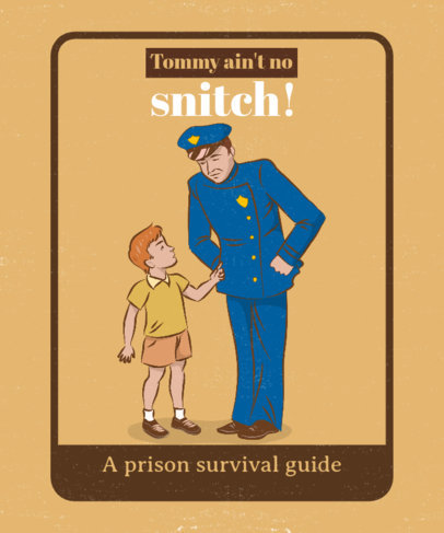 Dark Humor T-Shirt Design Generator with a Snitch Quote