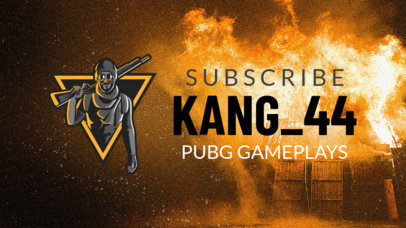 PUBG-Inspired YouTube Banner Template Featuring a Rebel Character 1735m 2063