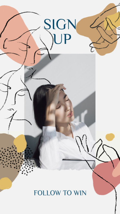 Instagram Story Template Featuring Hand-Drawn Trendy Icons