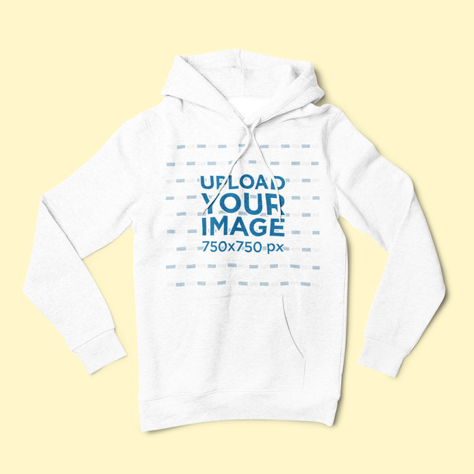 Pullover Hoodie Mockup Lying over a Flat Surface