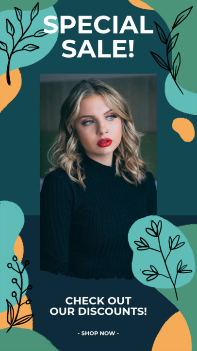 Instagram Story Maker with Plant Hand-Drawn Graphics