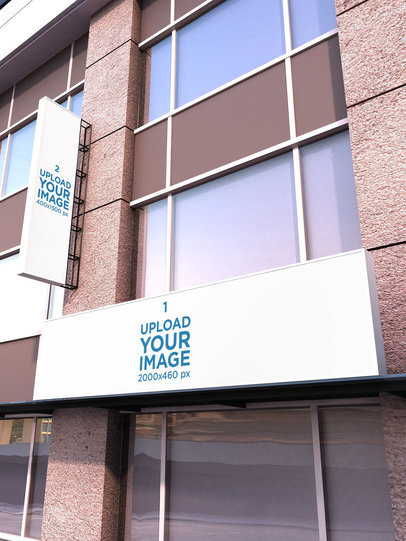 Mockup of a Vertical and a Horizontal Banner 