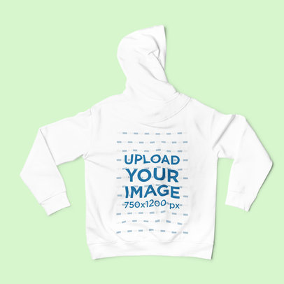 Back View Mockup of a Hoodie Placed on a Solid Surface