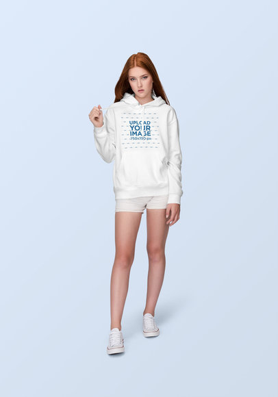 Hoodie Mockup of a Fabulous Young Woman with Red Hair 1884-el1