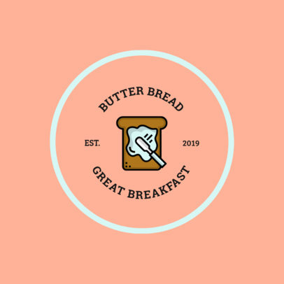 Breakfast Logo Template with a Bread Graphic