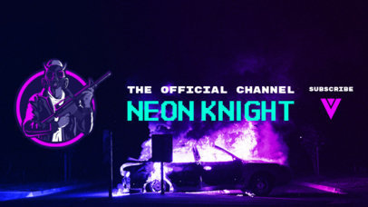 Neon-Colored PUBG YouTube Banner Maker with an Armed Character 1735o-2066