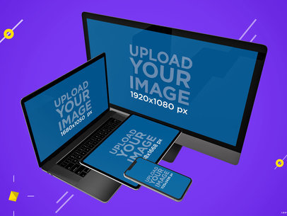 Digital Mockup of Four Different Apple Devices