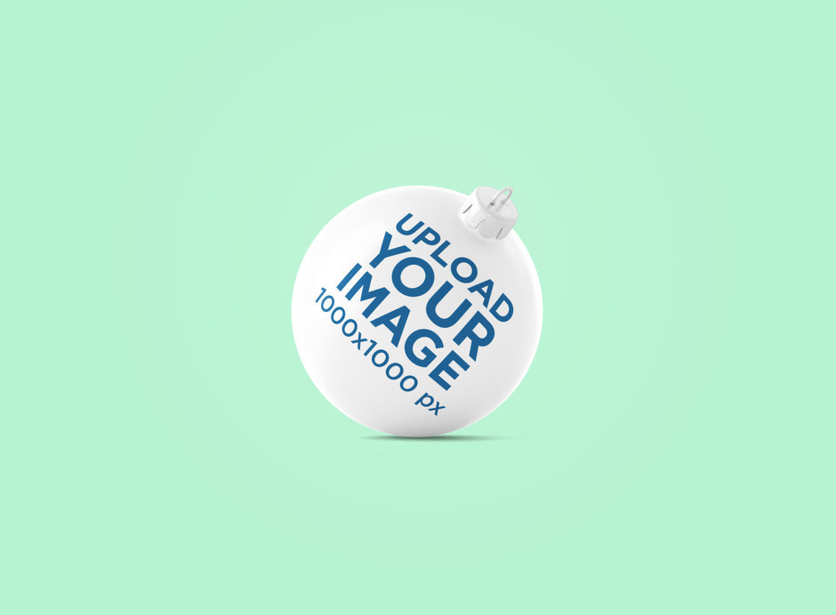 Mockup of a Christmas Ball Placed on a Flat Surface