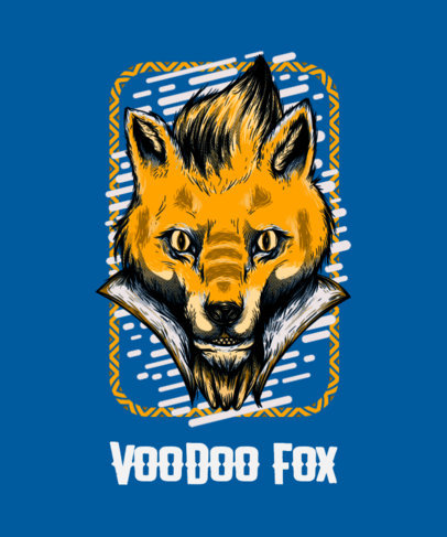 Street-Art Style T-Shirt Design Maker Featuring a Stylish Fox Cartoon Character