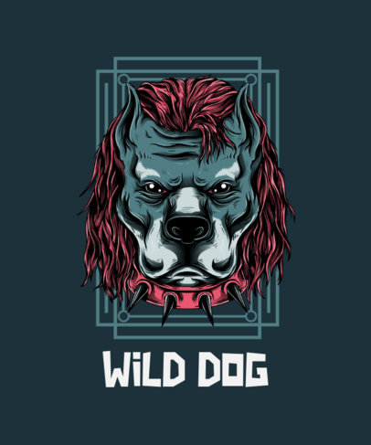 T-Shirt Design Template Featuring an Aggressive Dog with a Street-Art Style 44i-el