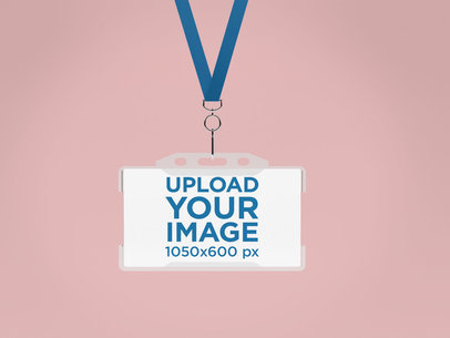 Mockup of a Badge Holder Hangin in a Customizable Setting