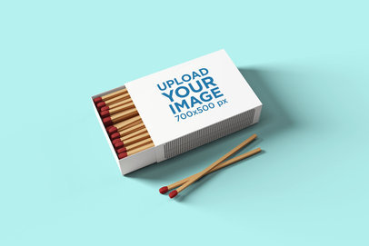 Matchbox Mockup with a Solid Color Background 