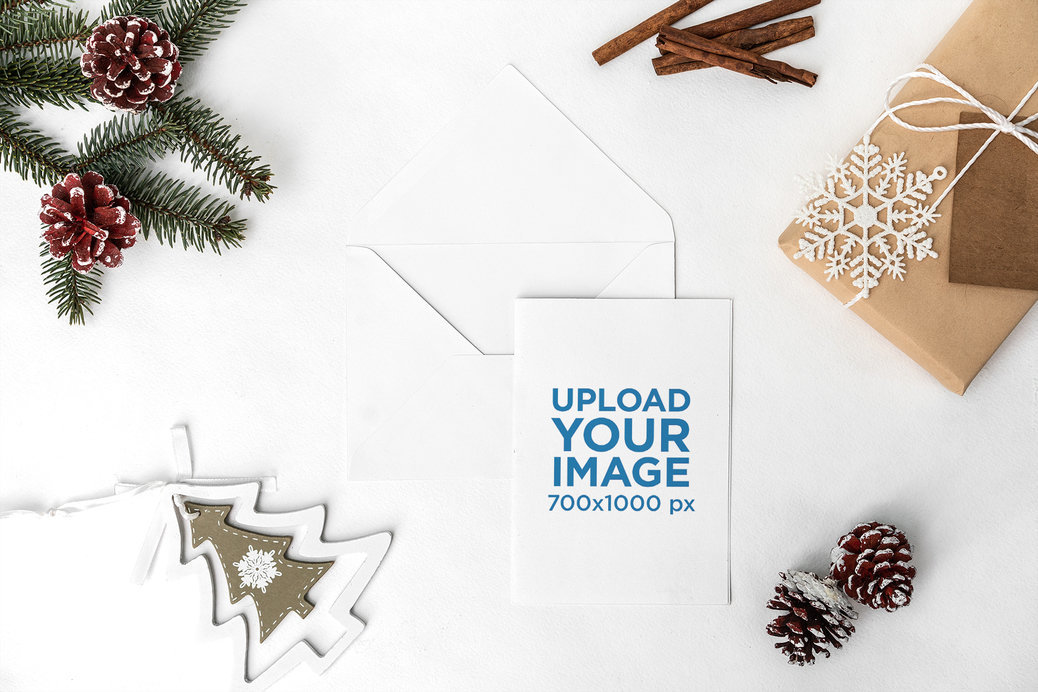 Mockup of a Christmas Greeting Card 