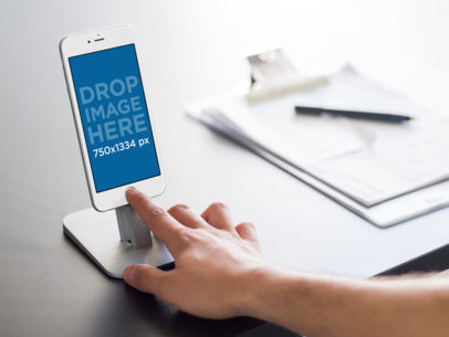 iPhone 6s Mockup Template at a Business Environment a9713