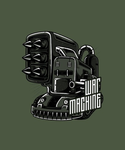 Steampunk T-Shirt Design Maker with a War Machine Graphic 
