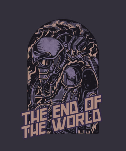 T-Shirt Design Maker Featuring an Apocalyptic Graphic in a Steampunk Style 