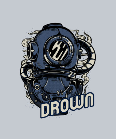 T-Shirt Design Maker with a Steampunk-Inspired Diver Graphic