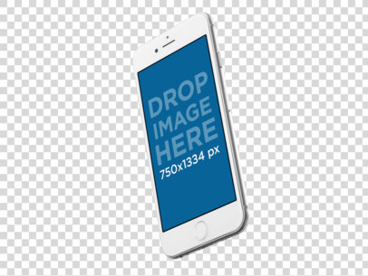 White iPhone With Transparent Background Mockup
