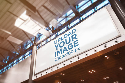 Mockup of a Billboard Placed Inside a Building