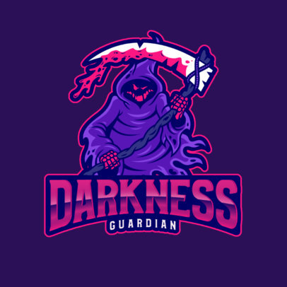 Logo Template Featuring a Creepy Reaper Illustration