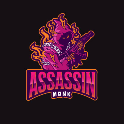 Logo Maker for a Gaming Squad with a Flaming Character