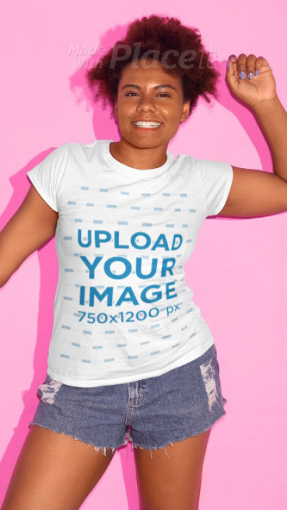 Video of a Woman Wearing a T-Shirt and Dancing