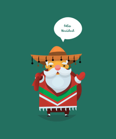 T-Shirt Design Maker Featuring a Mexican Santa