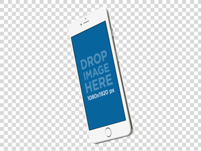 Mockup of an iPhone 6 Floating Over a Transparent Background