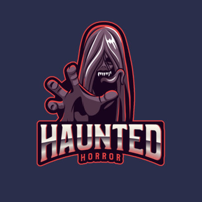 Horror-Gaming Logo Template with a Haunted Creature Graphic