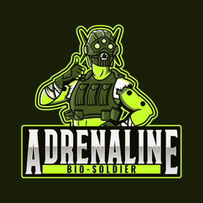 Gaming Logo Template Featuring a Masked Warrior Clipart Inspired by Apex Legends