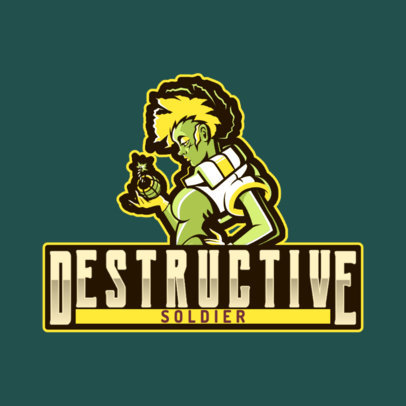 Apex Legends Inspired Logo Maker Featuring a Destructive Soldier 2791n