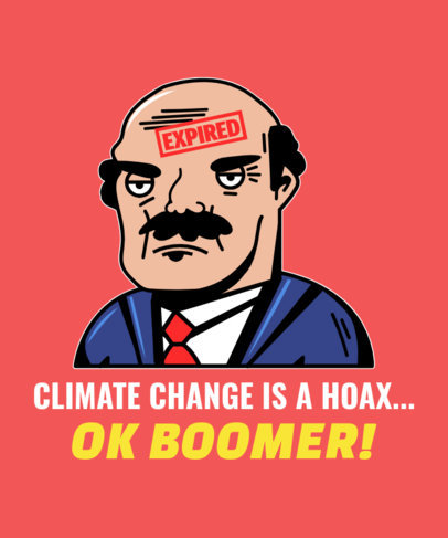 T-Shirt Design Maker Featuring a Graphic Roasting the Boomer Generation