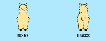 Coffee Mug Design Template with a Fluffy Alpaca Illustration