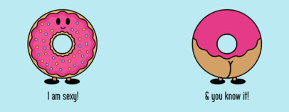 Mug Design Maker Featuring a Funny Donut with an Exposed Behind 2074i