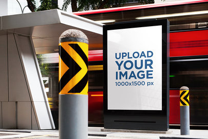 Mockup of a Mupi in a Bus Station