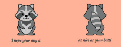 Mug Design Template with a Smiling Raccoon Cartoon