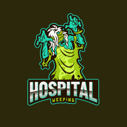 Creepy Logo Design Maker for a Terror-Themed Game with a Zombie Clipart 2786w