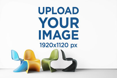 Art Print Mockup of an Art Wall in a Postmodern Room