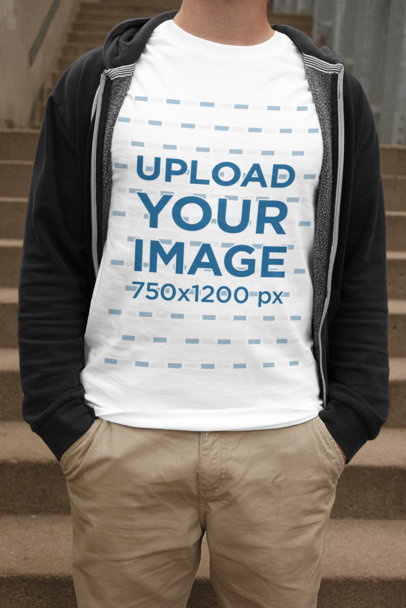 T-Shirt Mockup of a Man Casually Standing 