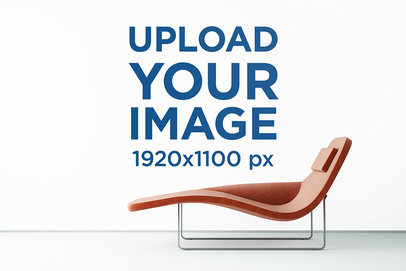 Mockup of a Big Art Print on a Wall Behind a Modern Divan 2207-el1