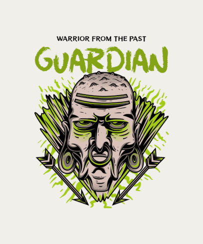 T-Shirt Design Maker Featuring a Tribal Guardian 36g-el1