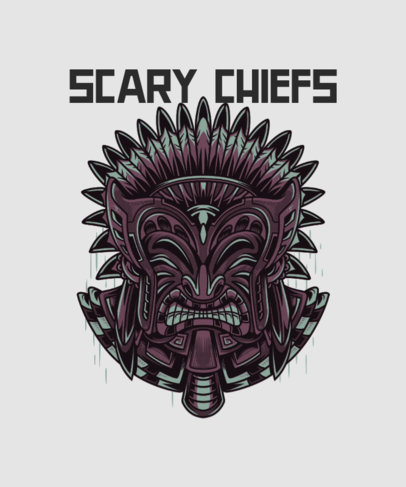 Illustrated T-Shirt Design Maker Featuring a Tribal Chief 36i-el1