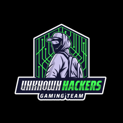 Gaming Logo Maker Featuring a Hacker Character